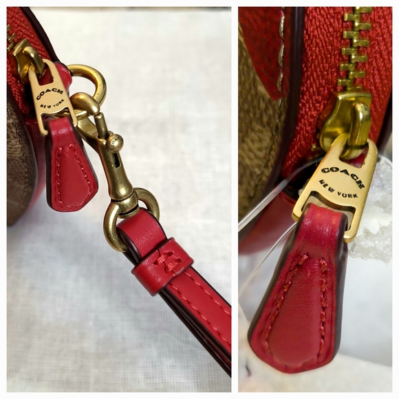 Heart Wristlet In Signature Canvas With Heart Print - Picture 6 of 10